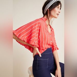 Maeve Averio Flutter Sleeve Blouse